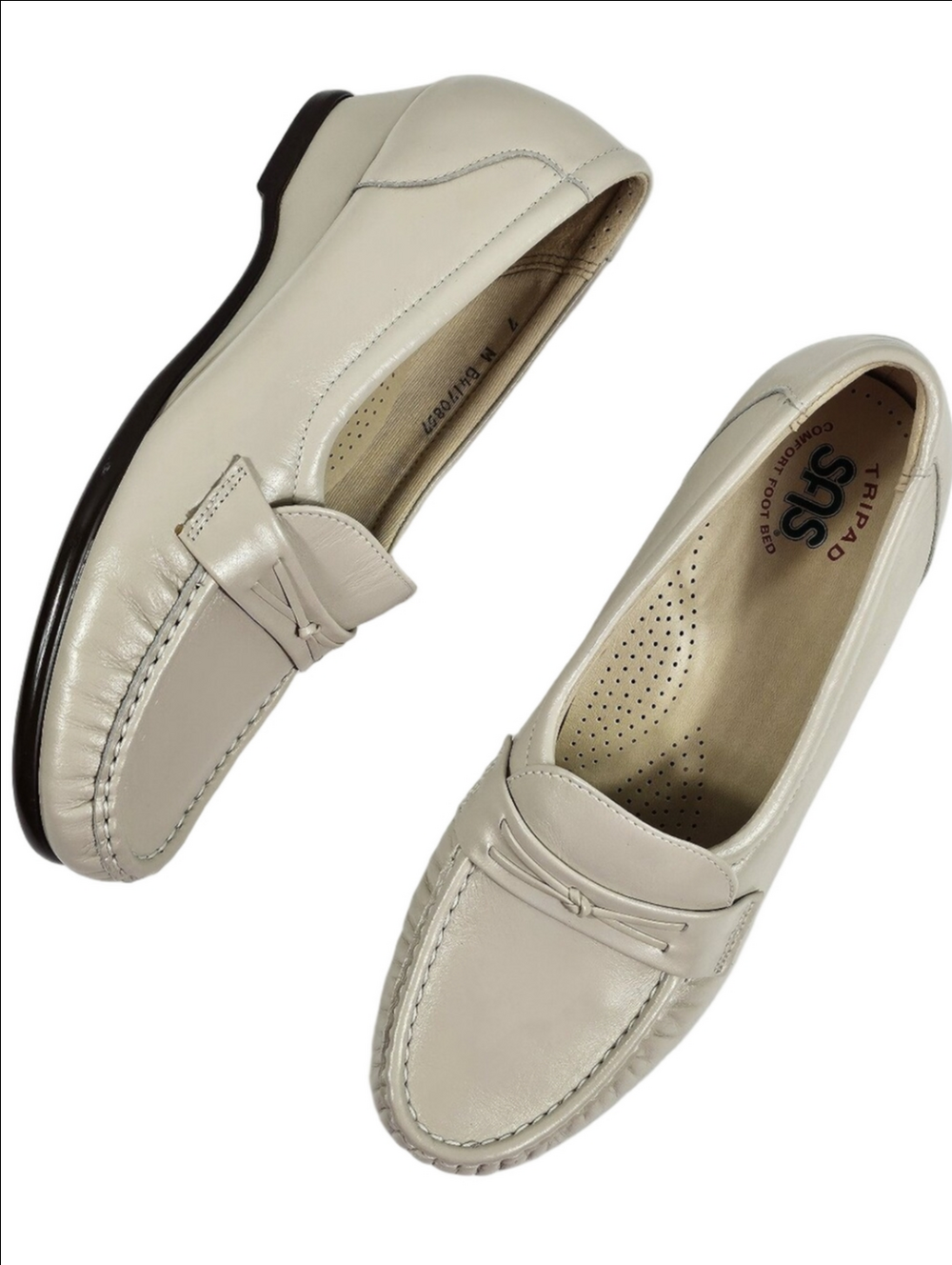 SAS Easier Handcrafted Leather Tripad Comfort Low Wedge Heel Slip On Loafer